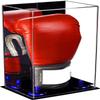 Better Display Cases Acrylic Vertical Boxing Glove Display Case with Mirror Case, Navy Blue Risers and Black Base 8" x 6" x 14" (A092/V18) view 1