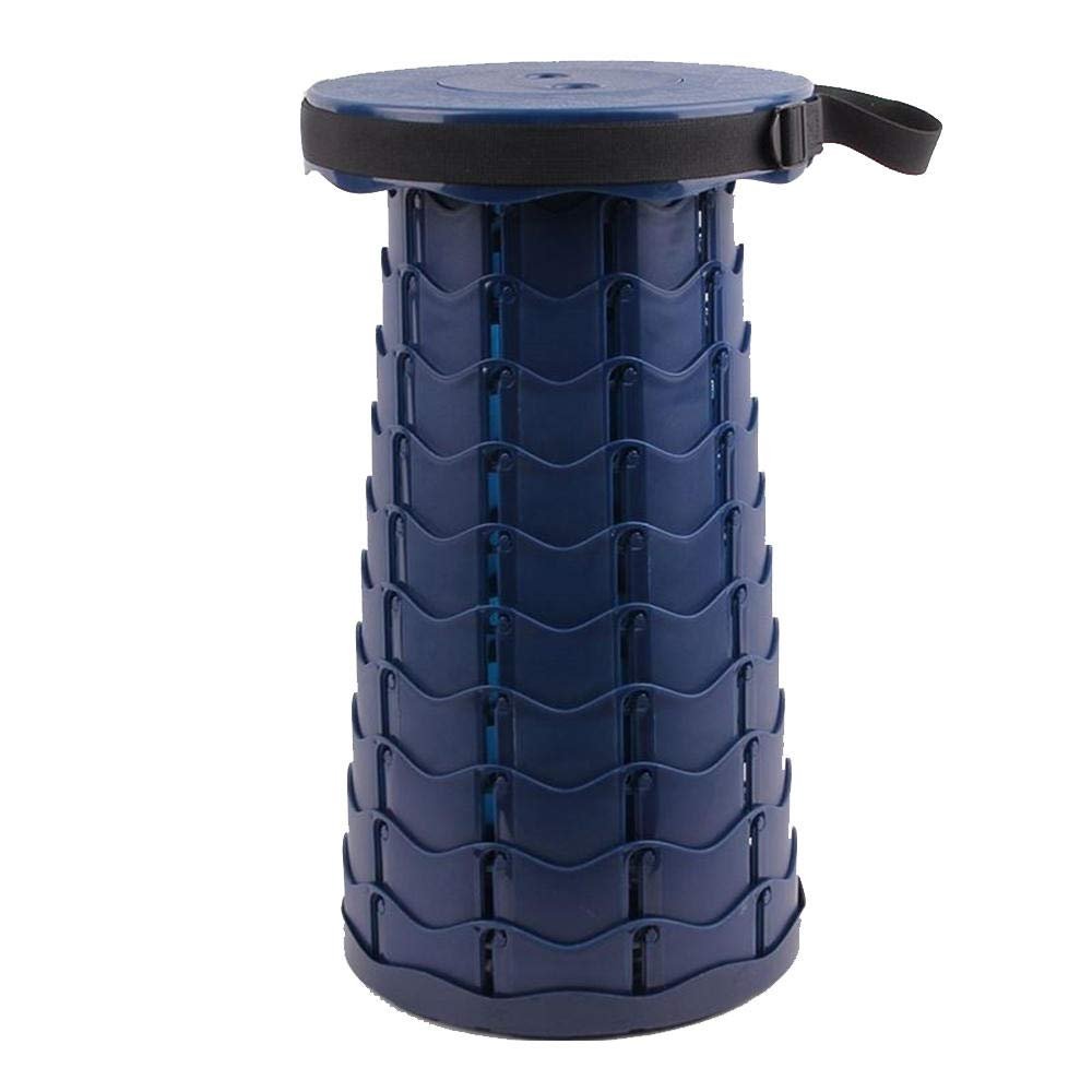 Hot Retractable Stool Folding Chiar Portable Stool Folding Chair Stretching Home Camping Hiking Convenient Fishing Mini Chair-Navy