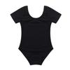Nikiikoo Kids Girls Basic Ballet Leotard Short Sleeves Ballet Dance Gymnastics Bodysuit Dancewear Activewear Black 12 view 1