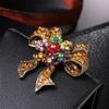 YAZILIND Retro Brooch Color Rhinestone Bowknot Shape Breastpin Ladies Clothing Corsage Party Jewelry view 3