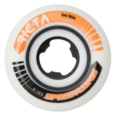 RICTA WHEEL DYNAMICS Unisex Ricta Speedrings Wide 99a Skateboard Wheels, White, 54 mm UK
