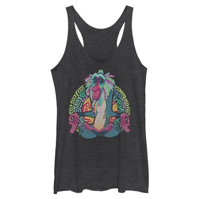 Disney Junior's Freaky Rafiki Tri-Blend Racerback Tank Top, Black Heather, XX-Large