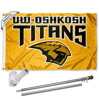 College Flags & Banners Co. UW OshKosh 3 ft x 5 ft Flag and Pole Bracket Mount Bundle