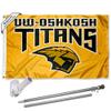 College Flags & Banners Co. UW OshKosh 3 ft x 5 ft Flag and Pole Bracket Mount Bundle view 1