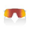 100% S3 Sport Performance Cycling Sunglasses (SOFT TACT WHITE - HiPER Red Multilayer Mirror Lens) view 2