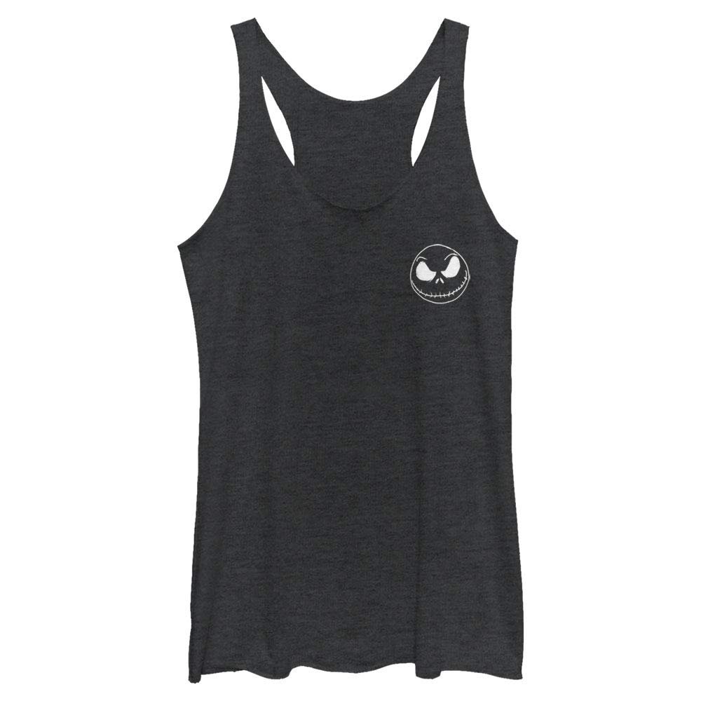 Disney Junior's Nightmare Before Christmas Jack Pocket Scribble Tri-Blend Racerback Layering Tank, Black Heather, Medium