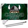 College Flags & Banners Co. Cleveland State Vikings Flag and Pole Bracket Mount Bundle view 1