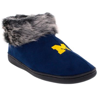 Comfy Feet Everything Comfy Michigan Wolverines Faux Sheepskin Furry Top Slipper - Medium