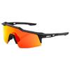 100% Speedcraft SL Sport Performance Sunglasses - Sport and Cycling Eyewear - Soft Tact Black - HiPER Red Multilayer Mirror Lens view 1