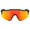 100% Speedcraft SL Sport Performance Sunglasses - Sport and Cycling Eyewear - Soft Tact Black - HiPER Red Multilayer Mirror Lens view 2