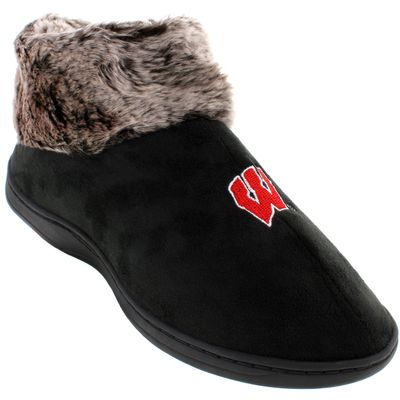 Comfy Feet Everything Comfy Wisconsin Badgers Faux Sheepskin Furry Top Slipper - Small