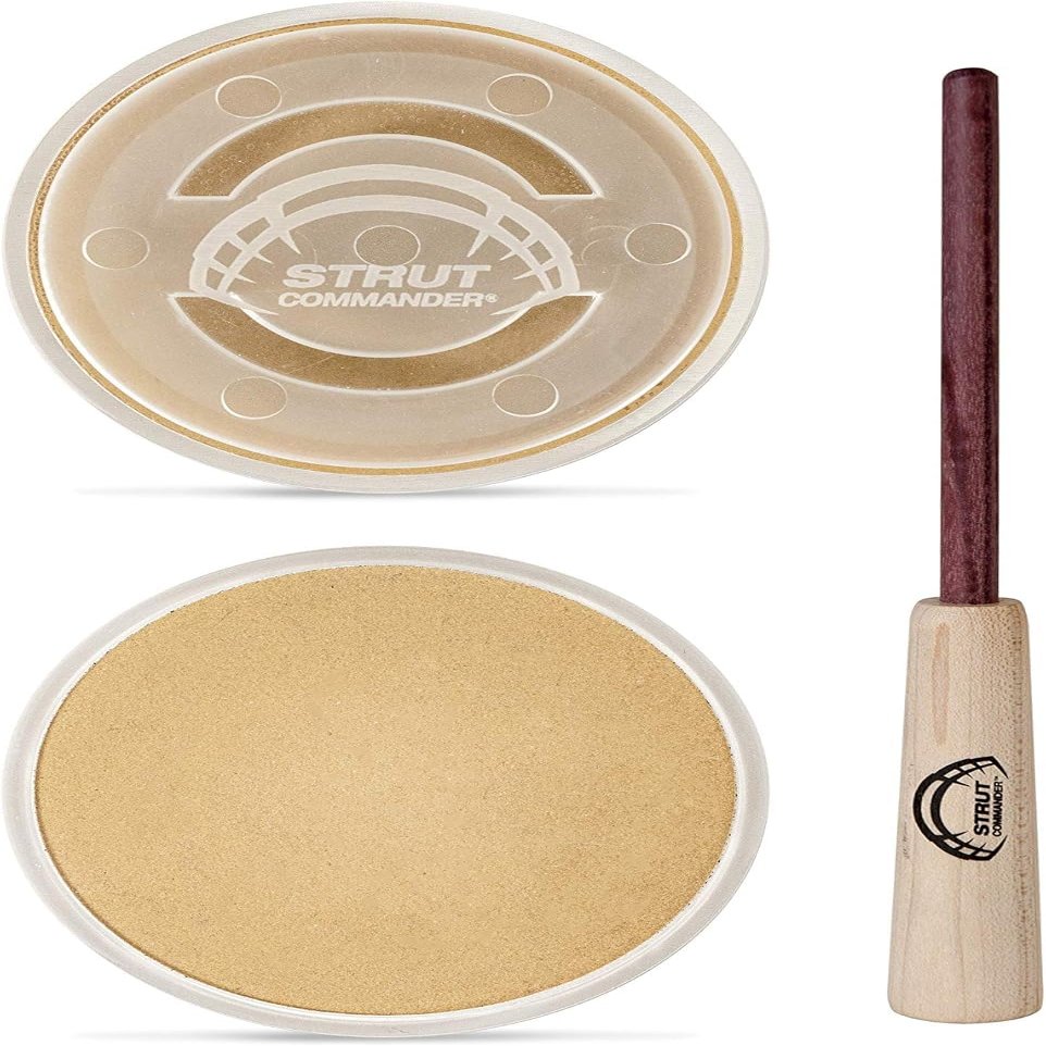 STRUT Commander Turkey Pot Call - Turkey Calling with Realistic Yelps Clucks Cutts Purrs for Hunting Turkeys - Made in USA - Commandress/Ceramic and Glass