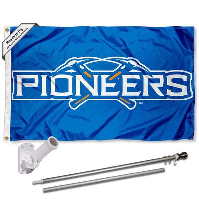 College Flags & Banners Co. Wisconsin Platteville Pioneers Flag and Pole Bracket Mount Bundle