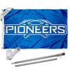 College Flags & Banners Co. Wisconsin Platteville Pioneers Flag and Pole Bracket Mount Bundle view 1