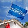 College Flags & Banners Co. Wisconsin Platteville Pioneers Flag and Pole Bracket Mount Bundle view 2