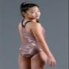 Destira Rose Gold Camo Y Back Gymnastics Leotard for Girls, Super Soft Lycra Athletic Wear, Child XL (12) view 3