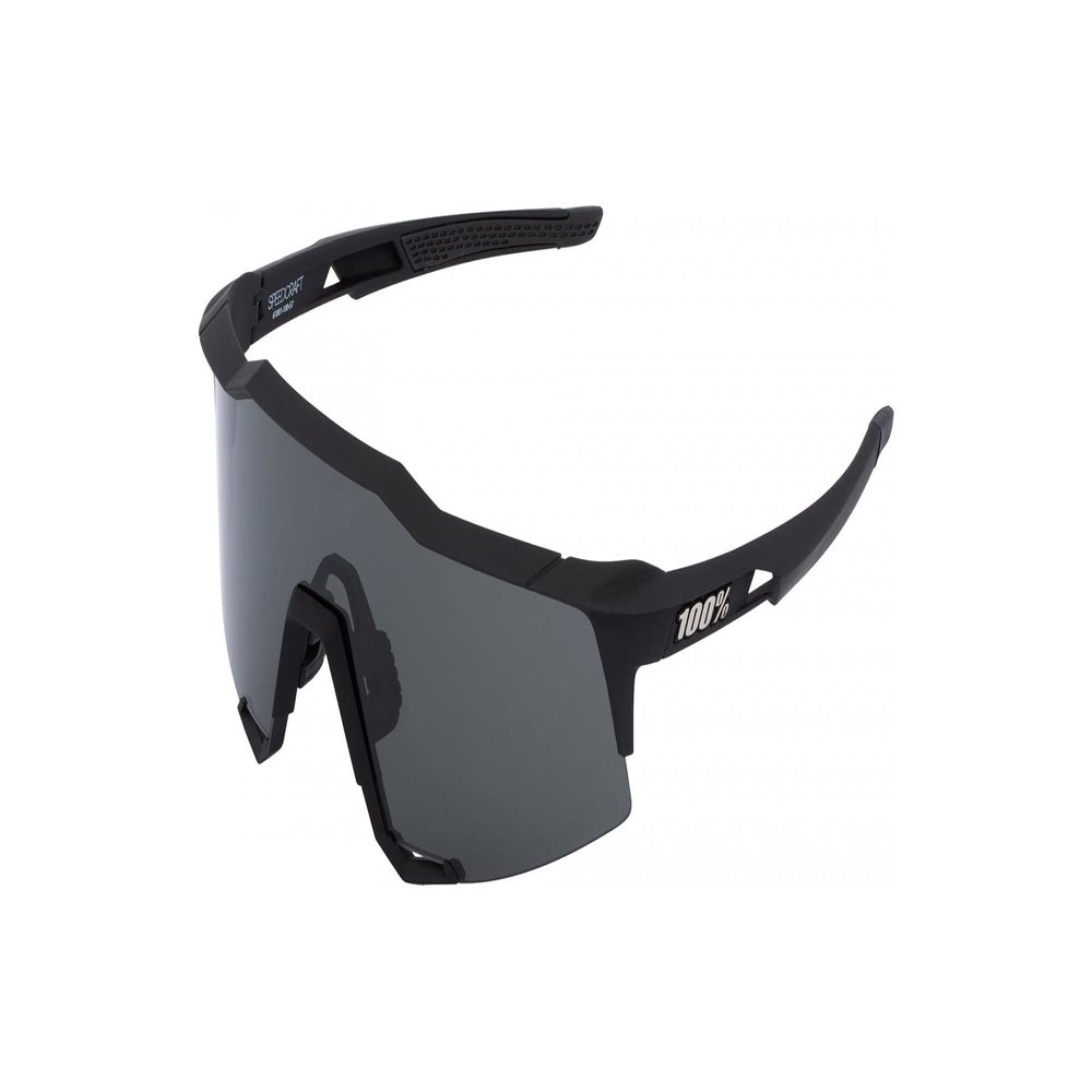 100% SPEEDCRAFT Sport Performance Cycling Sunglasses SOFT TACT BLACK - Smoke