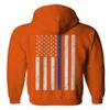 0084. American Flag Thin Blue Line Police Lives Matter Support Patriotic NY Sheriff Sweatshirt Pullover Hoodie (Orange, Small) view 3