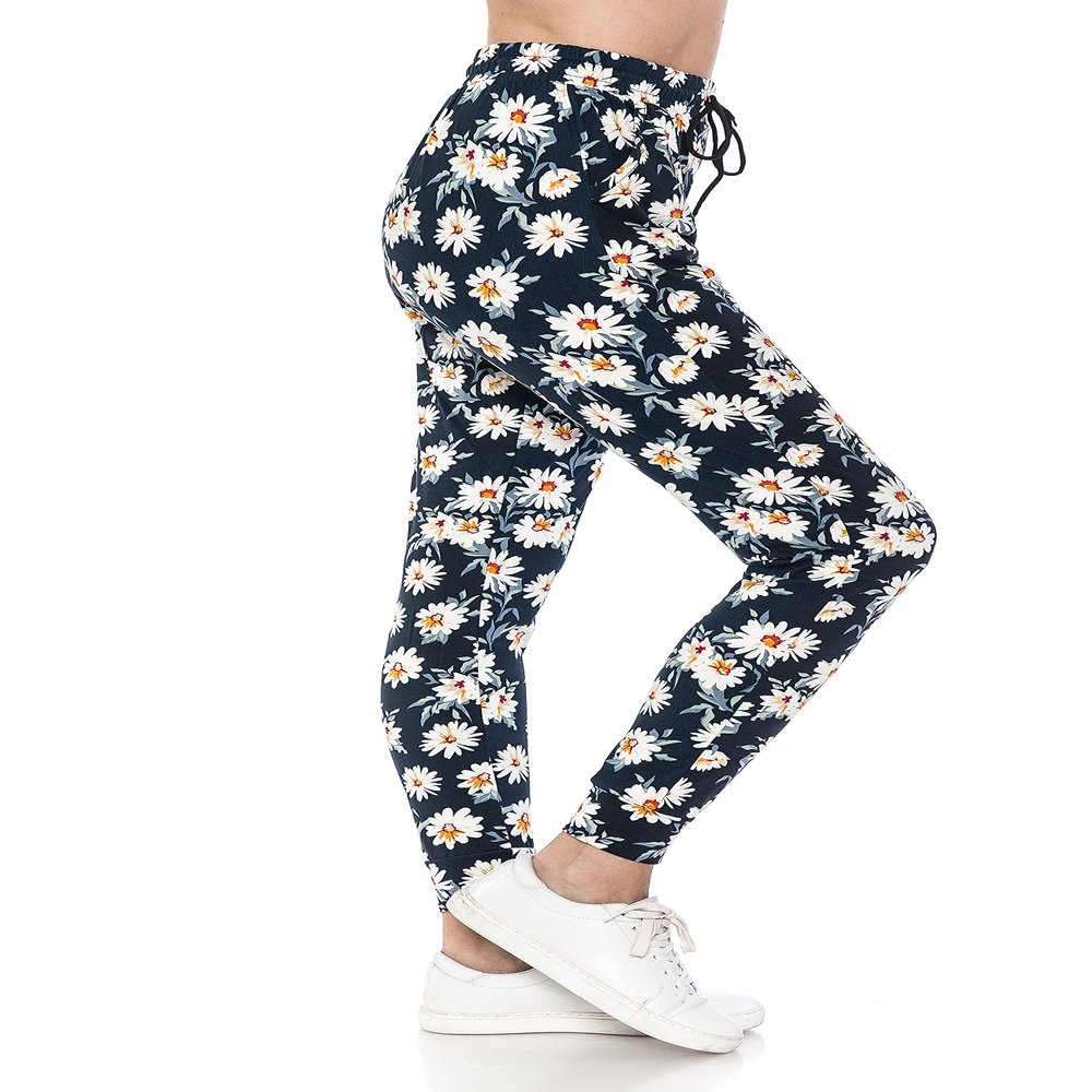 Leggings Depot Fashion Print Jogger Pants w/Pockets-JGA-R592-L