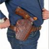 Thumb Break Leather Holster for Taurus 856 Defender 3" Barrel - Basket Weave - Genuine Leather - Right or Left Handed (Right) view 1