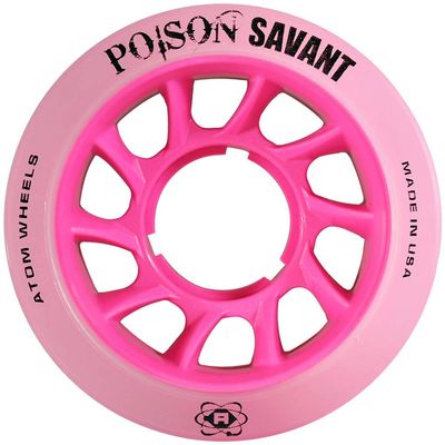 Atom Skates Poison Savant Skate Wheels Pink 2 Packs - 8 Wheels / 59mm x 38mm