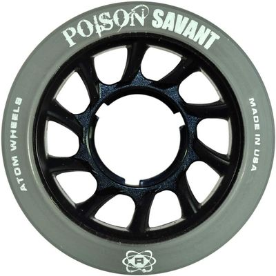 Atom Skates Poison Savant Skate Wheels Black 2 Packs - 8 Wheels / 59mm x 38mm