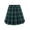 TONCHENGSD Women's High Waist Pleated Mini Skirt Skater Tennis Skirt (Green Plaid 03, XS) view 1