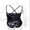 Destira Unbreakable Cami-Style Gymnastics Leotard for Girls, Black and White Marble Sofy Lycra, Child XL (12) view 2