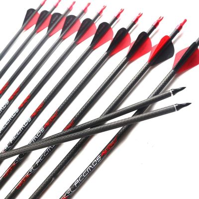 350 Spine Arrow 29 Inch Arrow Target Practice Arrow Hunting Arrow Carbon Arrows Compound Bow Recurve Bow Adult Youth Archery Indoor Outdoor Shooting Field Tip 12pc
