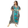 Tengru Women Kaftan Ladies Dashiki Beach Cover Up Summer Swimsuit Girls Kimono for Any Occasion I Free Size I Ankle Length Teal Blue view 2