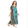 Tengru Women Kaftan Ladies Dashiki Beach Cover Up Summer Swimsuit Girls Kimono for Any Occasion I Free Size I Ankle Length Teal Blue view 3