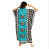 Tengru Women Kaftan Ladies Dashiki Beach Cover Up Summer Swimsuit Girls Kimono for Any Occasion I Free Size I Ankle Length Teal Blue view 4