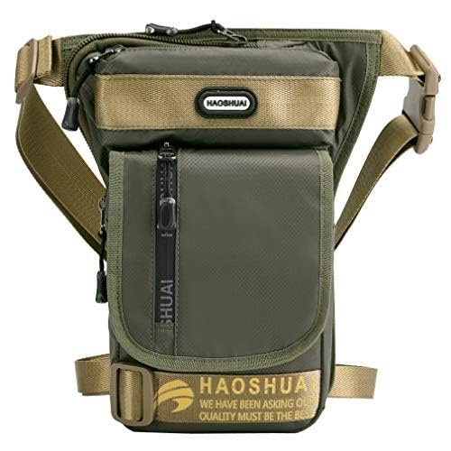 Casual Drop Leg Bag Outdoor Waist Pack for Men Women Travel Tactical Sports Motorcycle Bike Cycling Hiking Hunting Fishing Hip Bum Belt Waist Fanny Pouch Thigh Pocket Sling Daypack #09Army Green