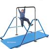 Gymnastics Bar for Kids with 2'x6' Tumble Mat | Expandable Height Athletic Horizontal Kip Bar Gymnasts Junior Training | Children Jungle Gym Monkey Bars Home Exercise Training Gymnastic Bars (Blue) view 1