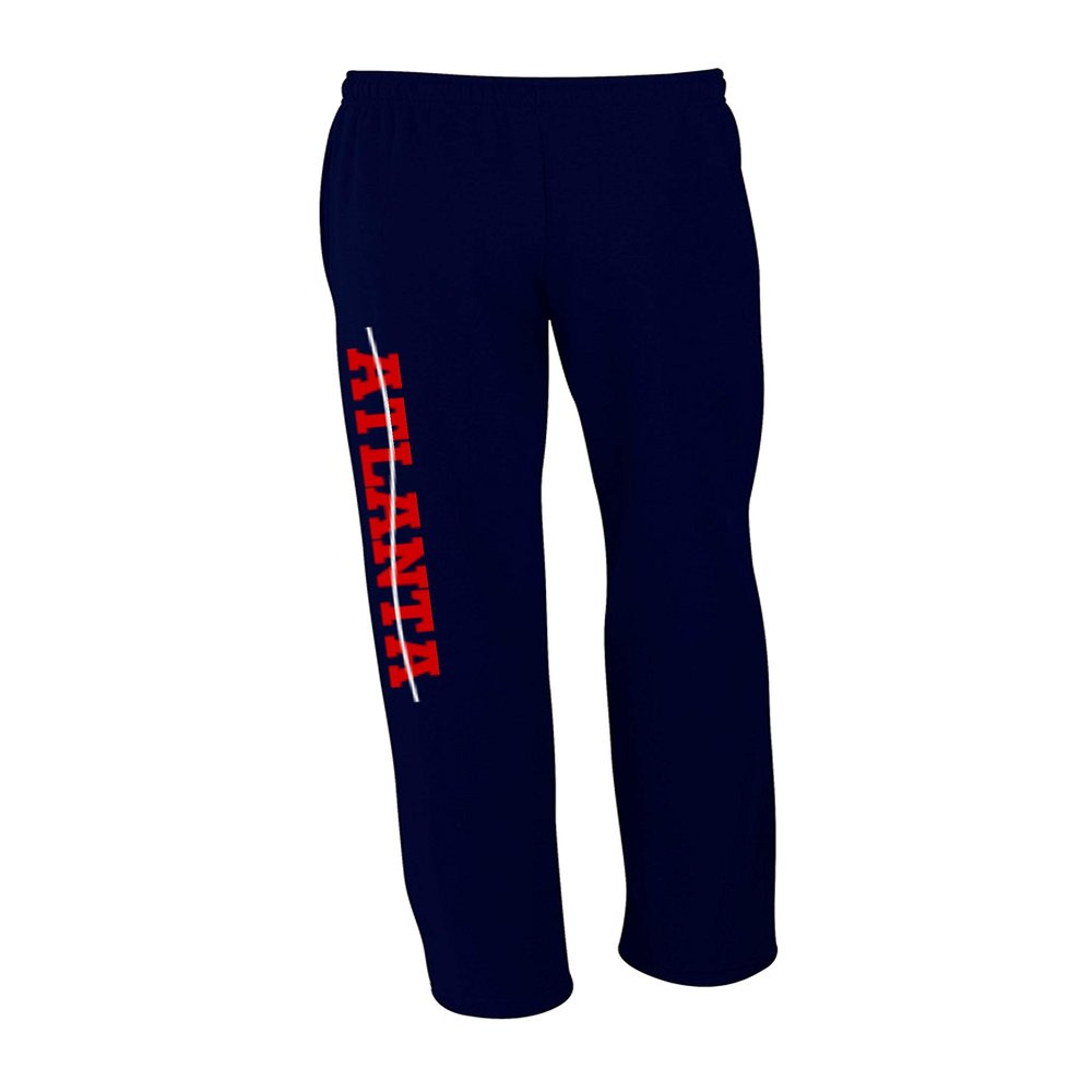 Wally's Custom Apparel Atlanta Sweatpants Navy Blue with Pockets Mens Small - XL (Medium)
