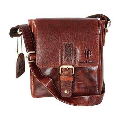 Adam Burk Unisex Small Multipurpose Leather Shoulder Crossbody Travel Bag 18ABP1BR