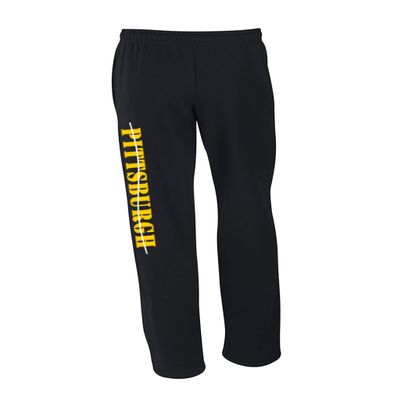 Wally's Custom Apparel Pittsburgh Sweatpants Black with Pockets Mens Small - XL (Large)