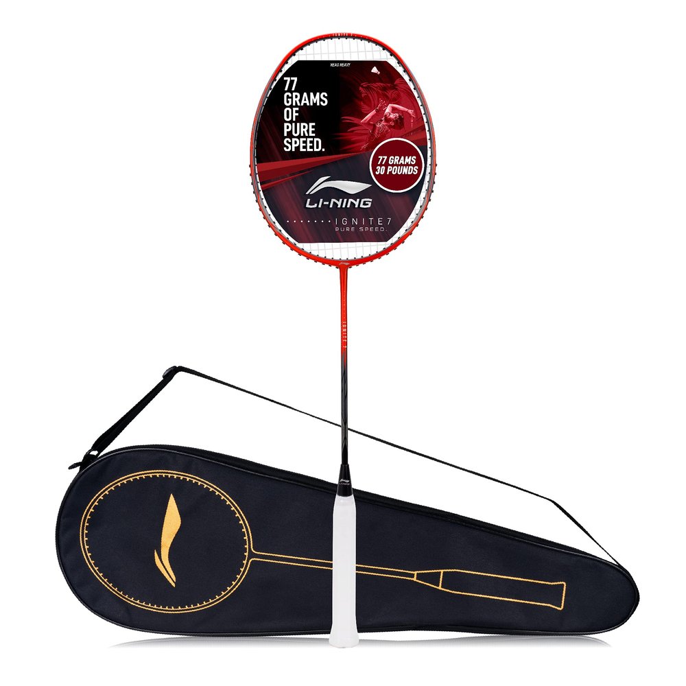 Li-Ning Ignite Series Carbon Fibre Superlite Speed Racket wuth Full Cover (Copper/Black)