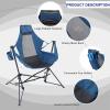 ALPHA CAMP Portable Hammock Camping Chair Oversized Folding Rocking Chair with Headrest and Cup Holder for Travel, Picnic, Patio, Fishing, Supports 300lbs view 4