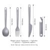 Boundless Voyage Utility Cutlery Set Titanium Spoon Fork Knife & Bottle Opener for Travel Camping in Easy to Store Cloth Case Ti1066T view 3