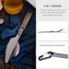 Boundless Voyage Utility Cutlery Set Titanium Spoon Fork Knife & Bottle Opener for Travel Camping in Easy to Store Cloth Case Ti1066T view 4
