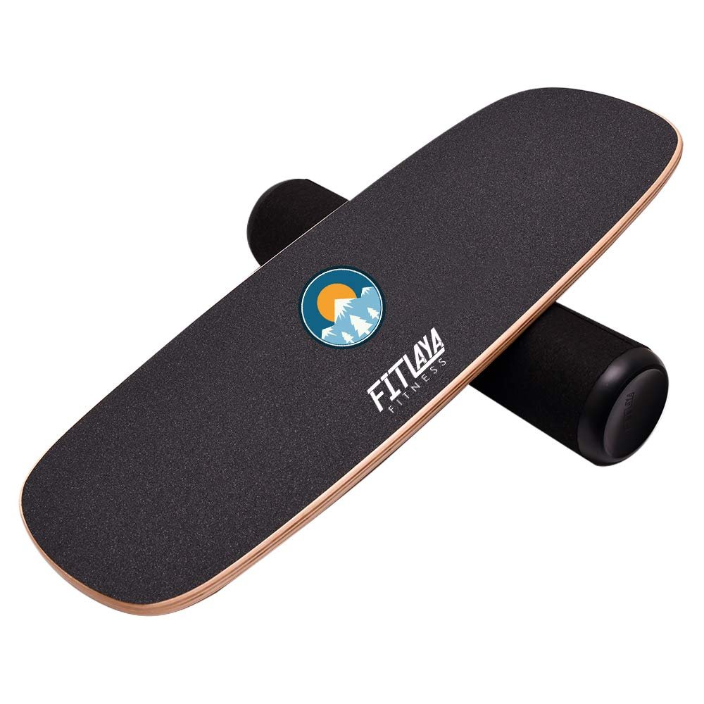 Fitlaya Fitness Balance Board Trainer Wooden Training Equipment for Fitness Workout, Hockey, Skateboarding, Surfing and Snowboarding (SUN & SNOWMOUNT)