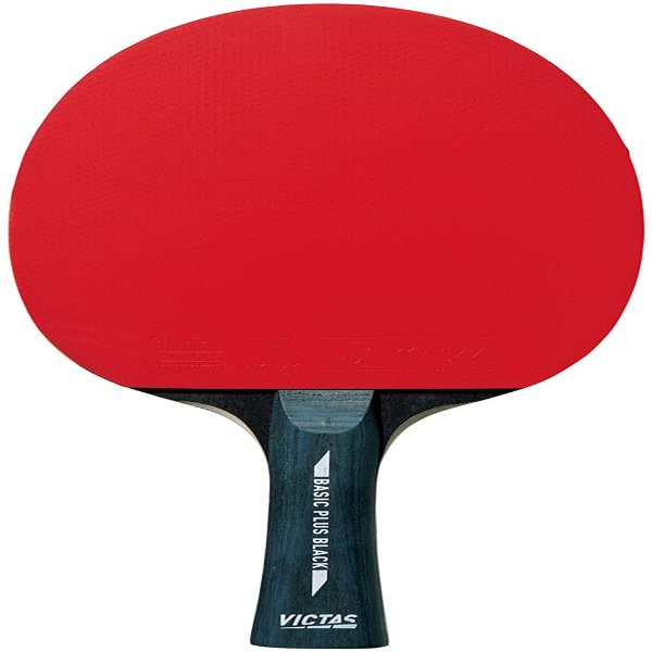 Victoras 320050 Table Tennis Racket, Rubber Clamped Racket, Basic Black, Shake Hand, Flare