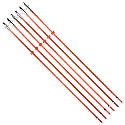 NIKA ARCHERY Bowfishing Arrows 32" Fish Hunting Solid Fiberglass Shaft for All Bows, Pack of 6