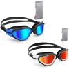 OMID Swim Goggles, Comfortable Polarized Swimming Goggles, Anti-Fog Leak Proof UV Protection Crystal Clear Vision Triathlon Swim Goggles with Protective Bag for Men Women Adult Youth Teens view 1
