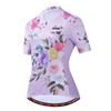 Uriah Women's Bike Jersey Short Sleeve Reflective with Rear Zippered Bag Light Purple Size S view 1