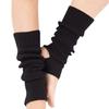 YUANQIAN Women Winter Extra Soft Long Legwarmer Warmer Knitted Stirrup Leg Warmers for Yoga Ballet Dance (Black-1pair) view 1