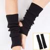 YUANQIAN Women Winter Extra Soft Long Legwarmer Warmer Knitted Stirrup Leg Warmers for Yoga Ballet Dance (Black-1pair) view 3