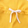 FYBITBO Toddler Infant Baby Girl Clothing Ribbed One Piece Halter Jumpsuit Overalls Shorts Cute Summer Outfits (12-18 Months,Yellow,) view 3