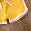 FYBITBO Toddler Infant Baby Girl Clothing Ribbed One Piece Halter Jumpsuit Overalls Shorts Cute Summer Outfits (12-18 Months,Yellow,) view 4